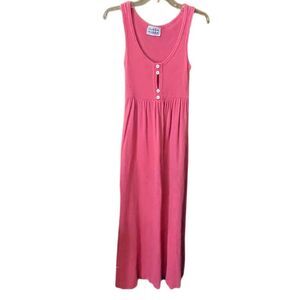 Vintage 70’s Hubba Hubba peachy pink knit tank maxi
